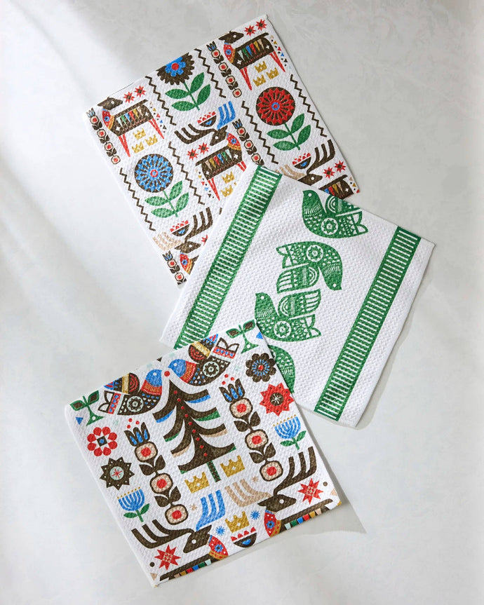 Geometry Festive Folk Dishcloth Set