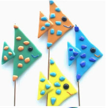 Load image into Gallery viewer, Fish Tales Gallery Home Decor - Garden - Outdoor Fish Plant Picks | Handcrafted Fused Glass Garden Stakes
