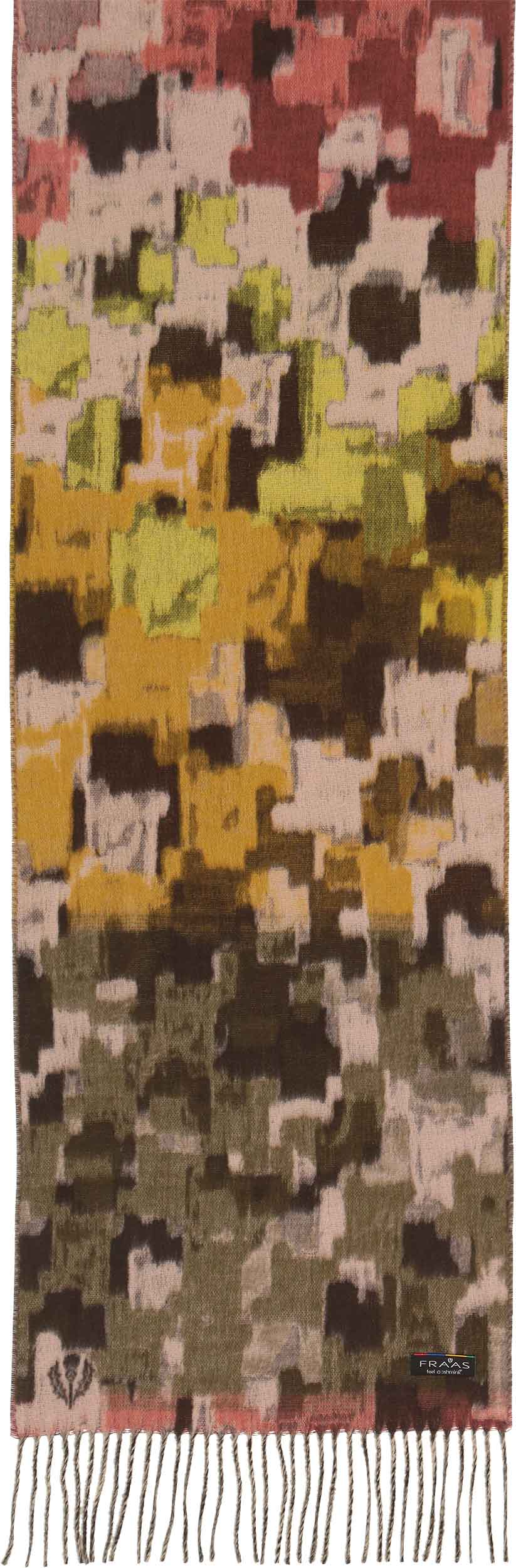 FRAAS Scarves FRAAS Abstract Houndstooth Cashmink Scarf – Safari Green