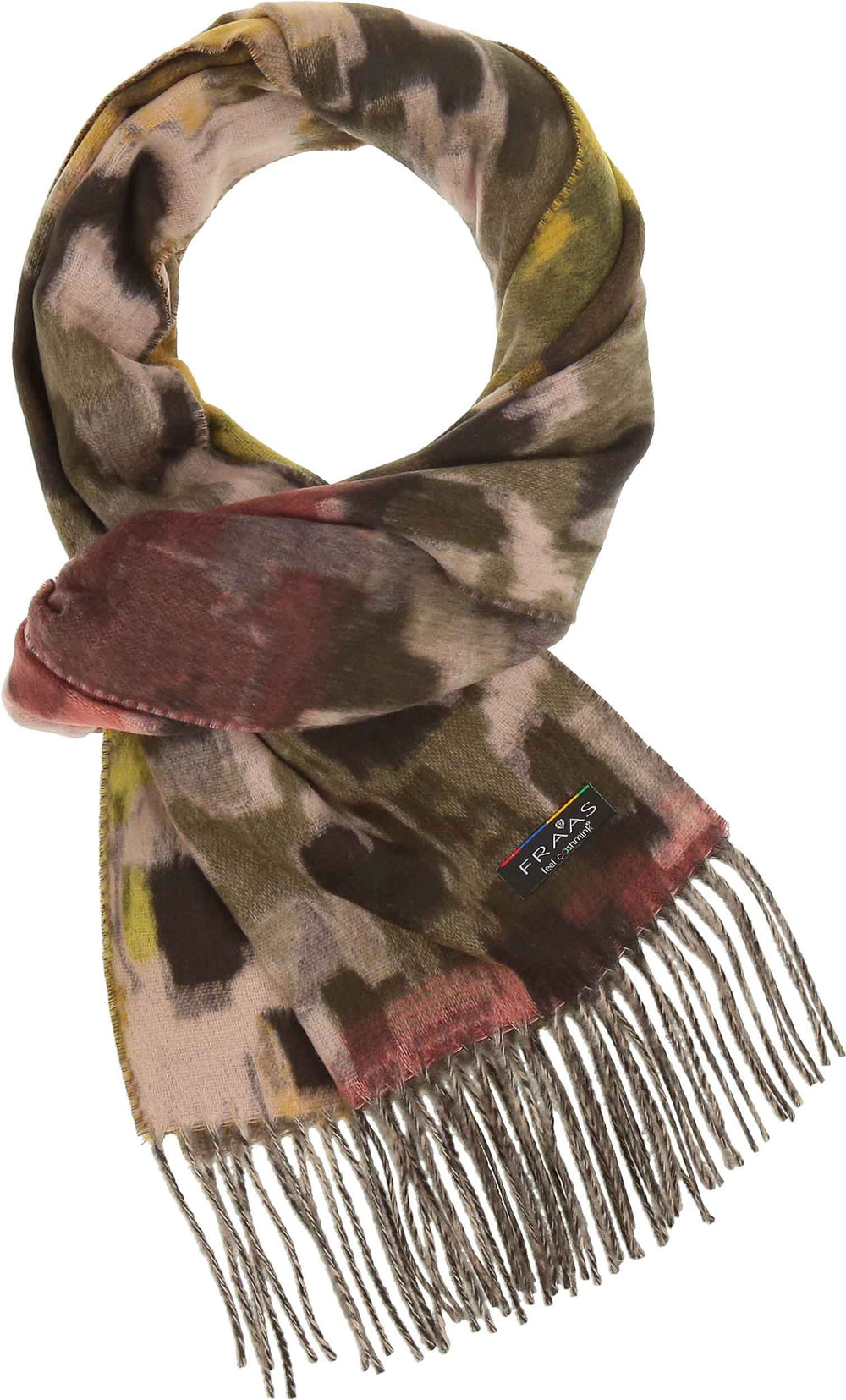 FRAAS Scarves FRAAS Abstract Houndstooth Cashmink Scarf – Safari Green