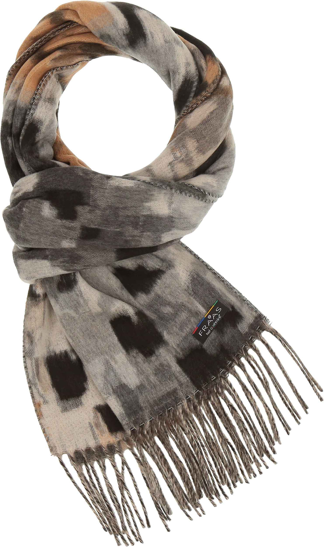 FRAAS Scarves FRAAS Abstract Houndstooth Cashmink Scarf – Stone