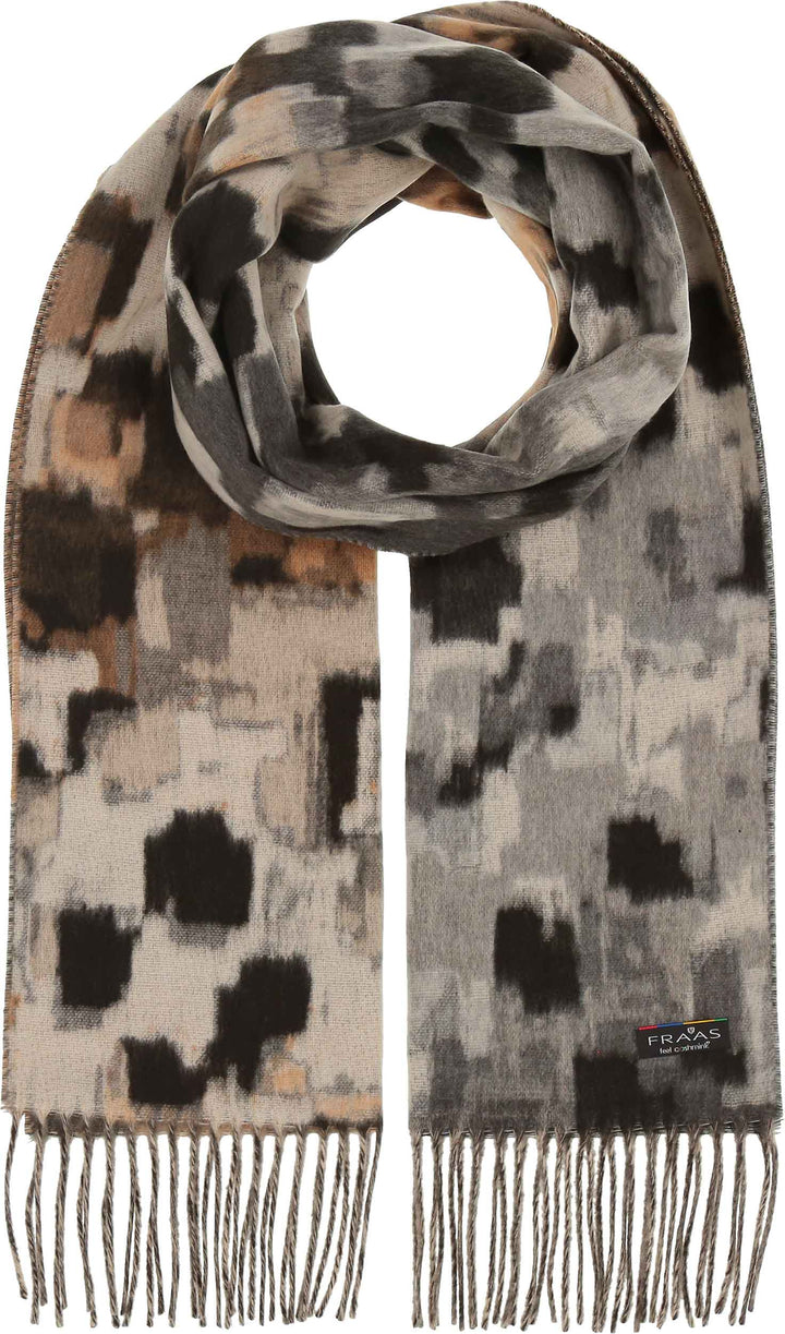 FRAAS Scarves FRAAS Abstract Houndstooth Cashmink Scarf – Stone