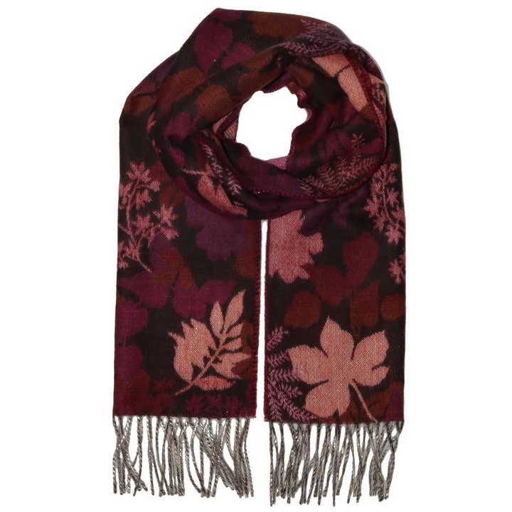 FRAAS Scarves FRAAS Autumn Leaves Cashmink Scarf – Burgundy