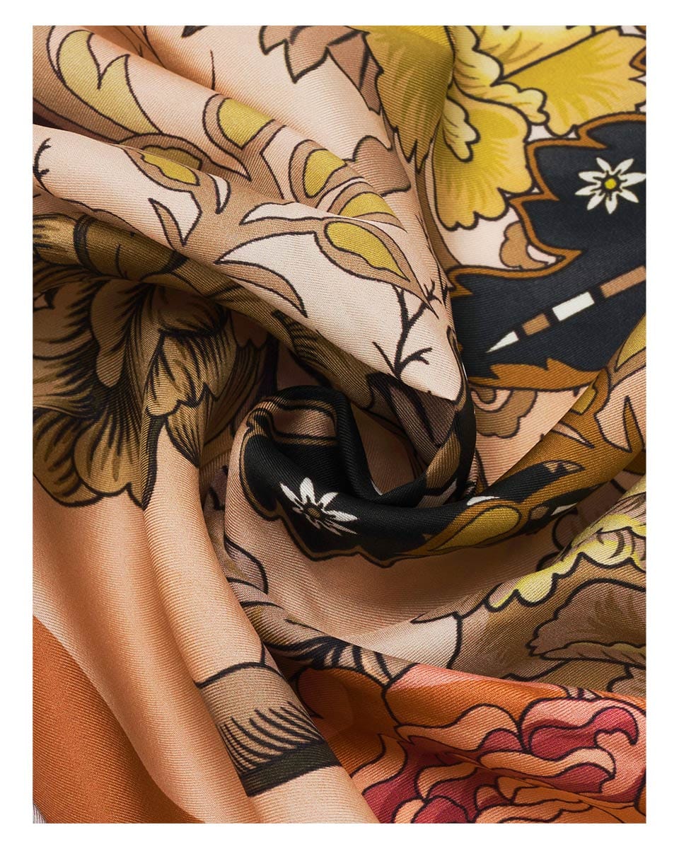 FRAAS Scarves FRAAS Royal Flora Silk Square Scarf – Buttercream