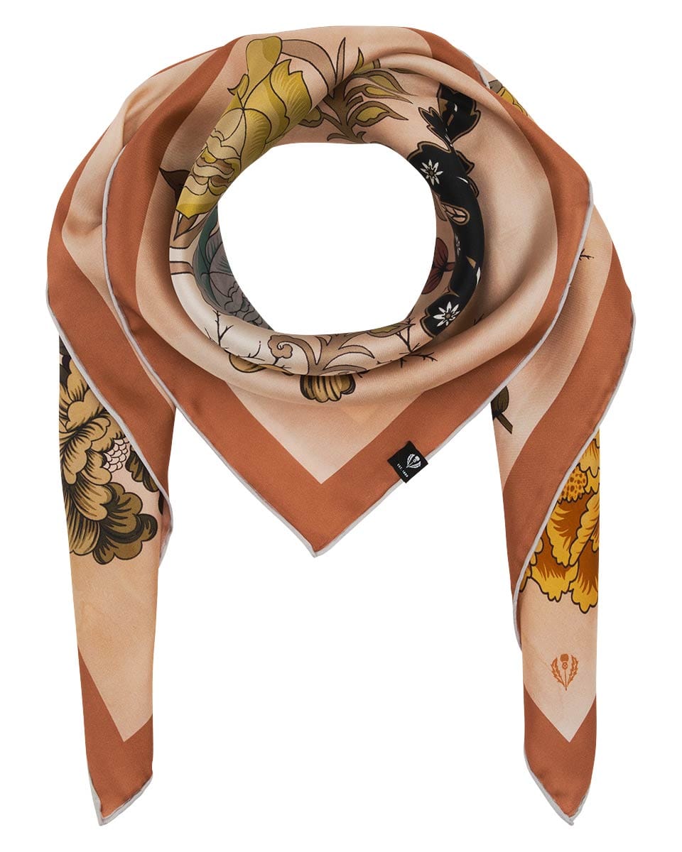 FRAAS Scarves FRAAS Royal Flora Silk Square Scarf – Buttercream