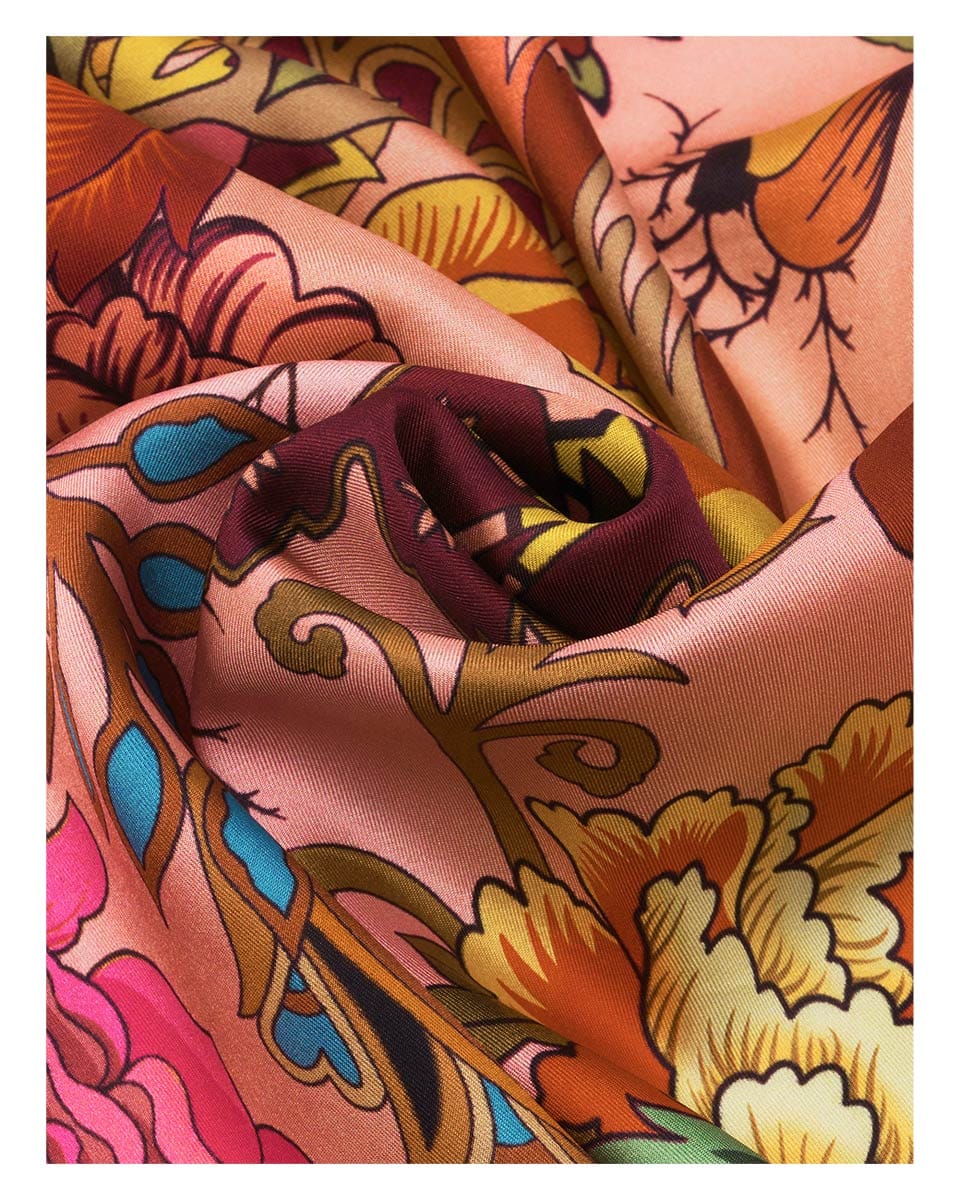 FRAAS Scarves FRAAS Royal Flora Silk Square Scarf – Tearose