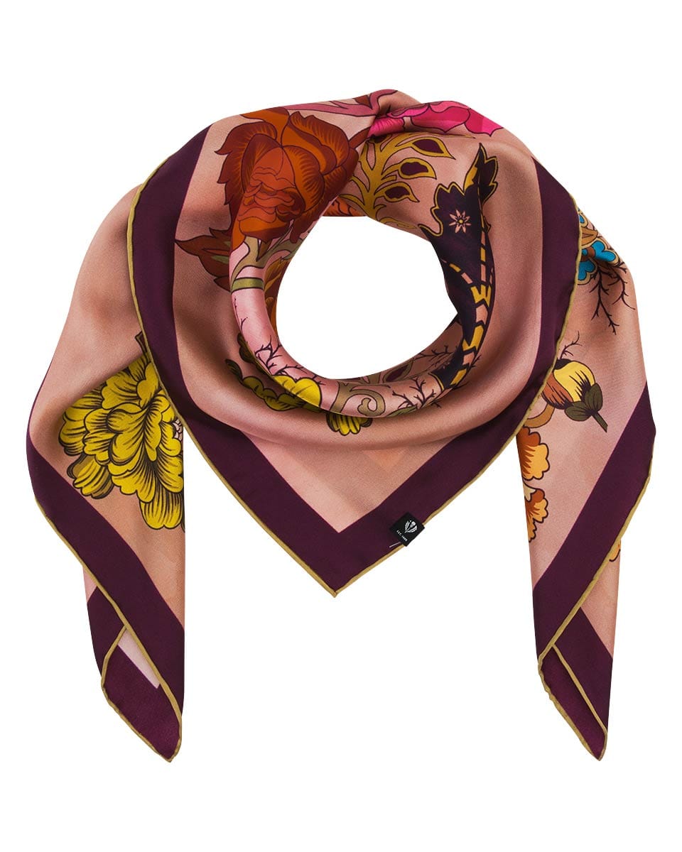 FRAAS Scarves FRAAS Royal Flora Silk Square Scarf – Tearose