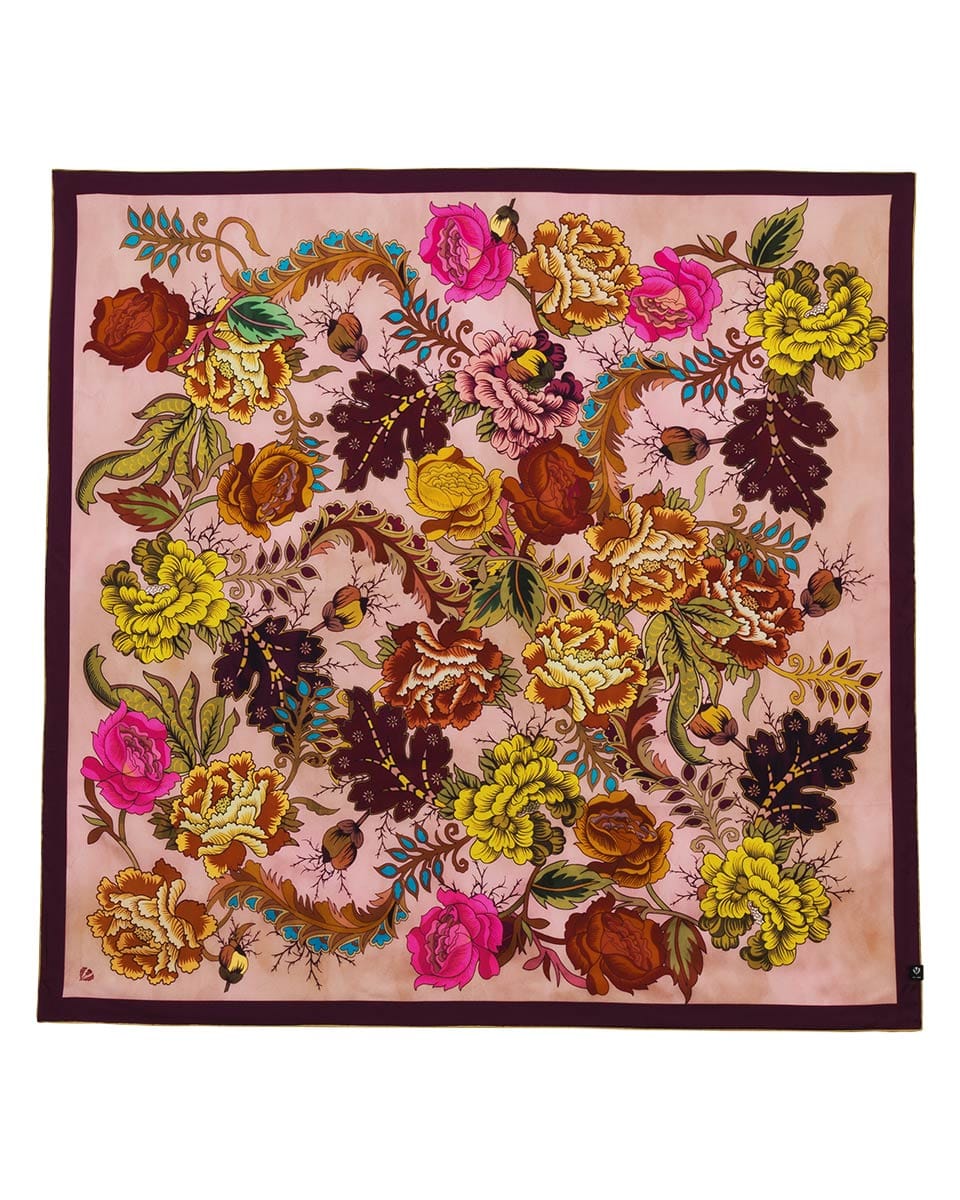 FRAAS Scarves FRAAS Royal Flora Silk Square Scarf – Tearose