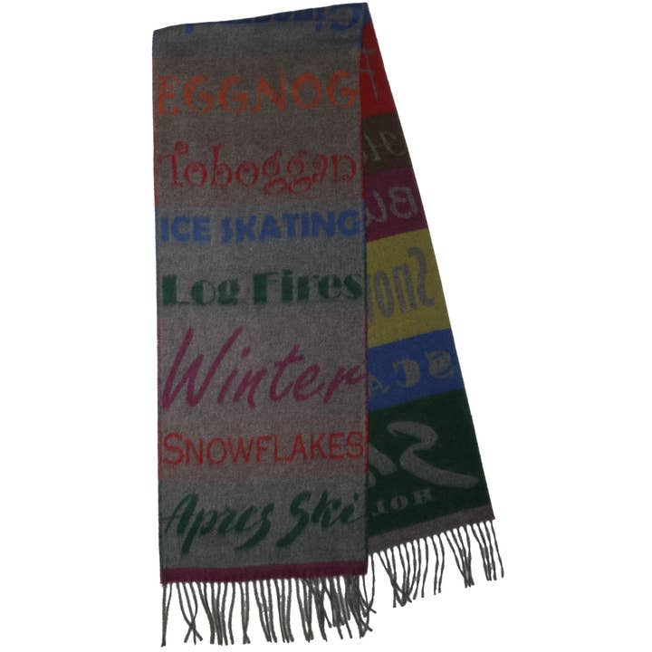 FRAAS Scarves FRAAS Winter Words Cashmink Scarf – Light Grey