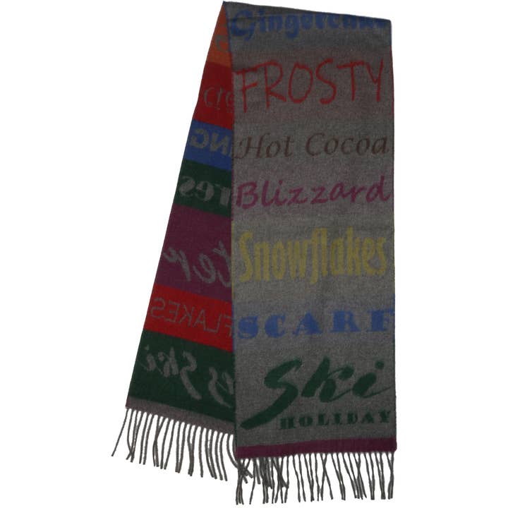 FRAAS Scarves FRAAS Winter Words Cashmink Scarf – Light Grey