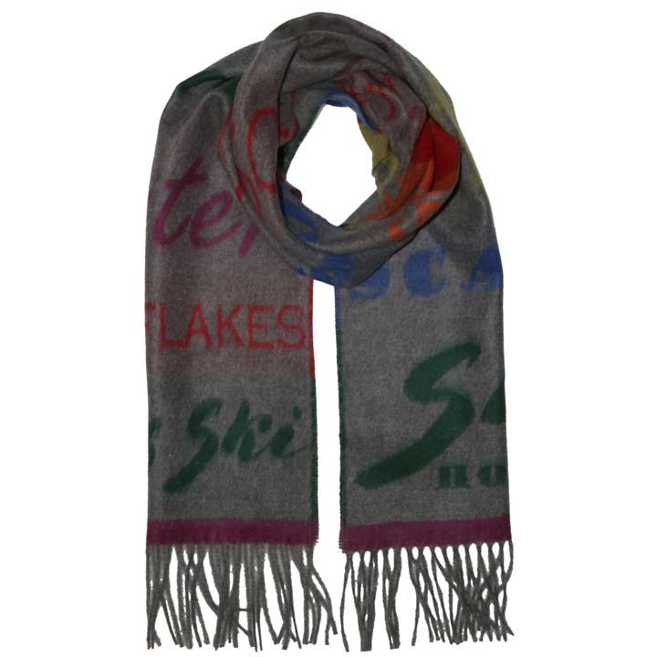 FRAAS Scarves FRAAS Winter Words Cashmink Scarf – Light Grey