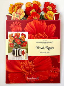 FreshCut Paper LLC Greeting & Note Cards French Poppies Pop-Up Greeting Card