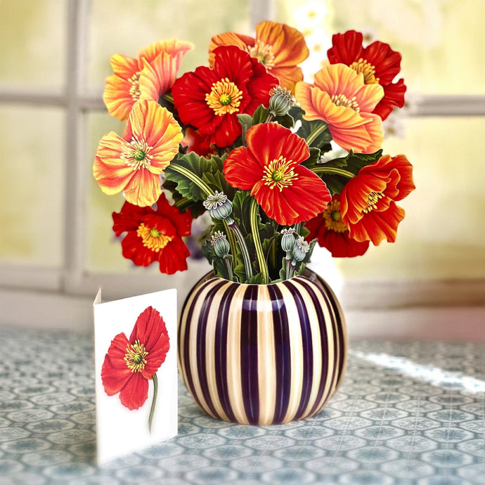 FreshCut Paper LLC Greeting & Note Cards French Poppies Pop-Up Greeting Card