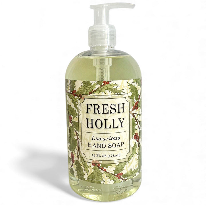 Greenwich Bay Fresh Holly holiday Hand Soap in a 16 fl oz pump bottle