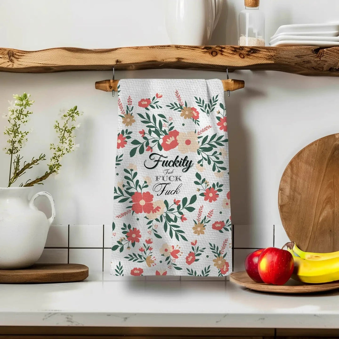 Twisted Wares Home Decor - Linens Fuckity Fuck Waffle Weave Tea Towel