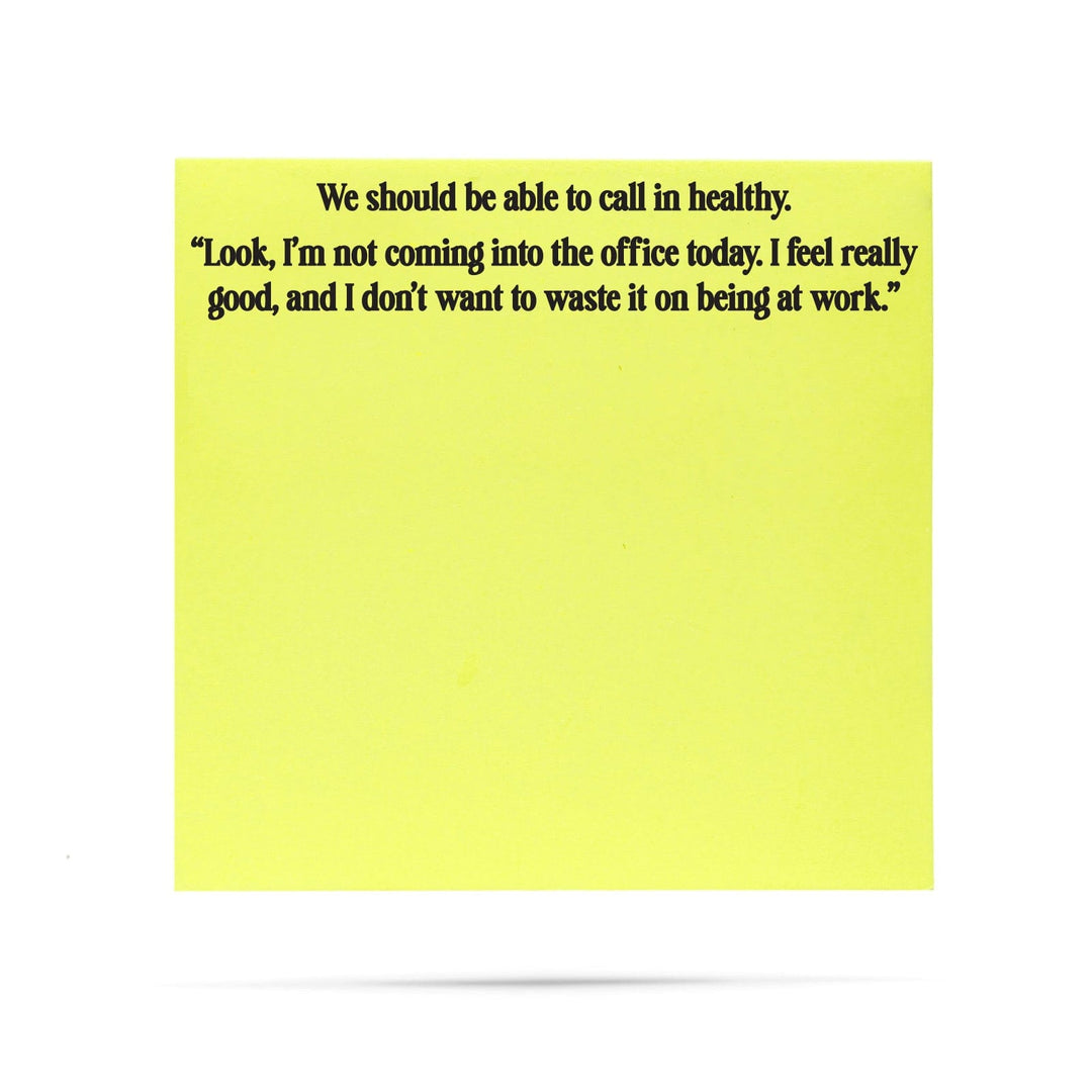 Ellembee Gift Sticky Notes Call In Healthy Funny Sticky Notes by Ellembee Gift