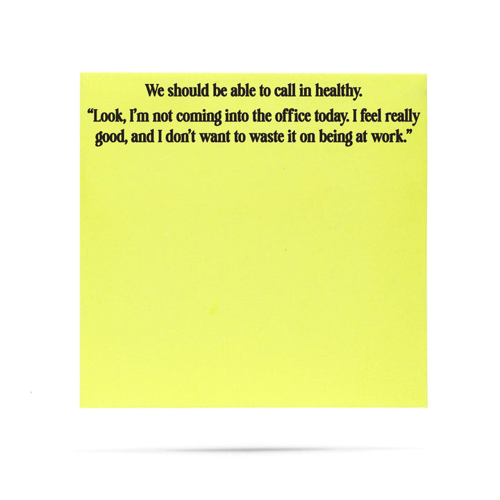 Ellembee Gift Sticky Notes Call In Healthy Funny Sticky Notes by Ellembee Gift