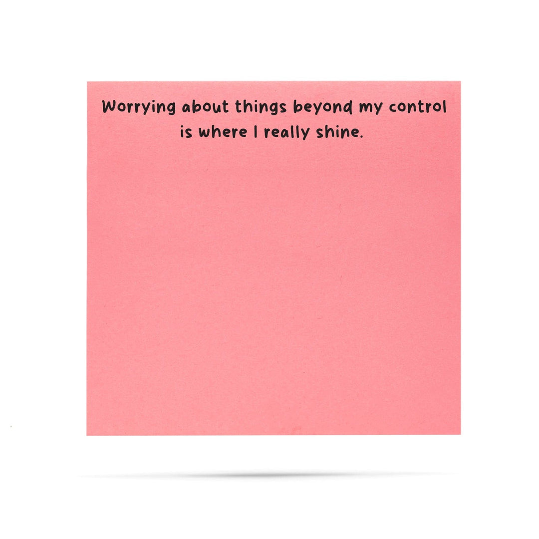 Ellembee Gift Sticky Notes Worrying Beyond My Control Funny Sticky Notes by Ellembee Gift