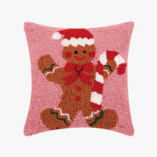 Load image into Gallery viewer, Peking Handicraft Gingerbread Man with Candy Cane Hook Pillow
