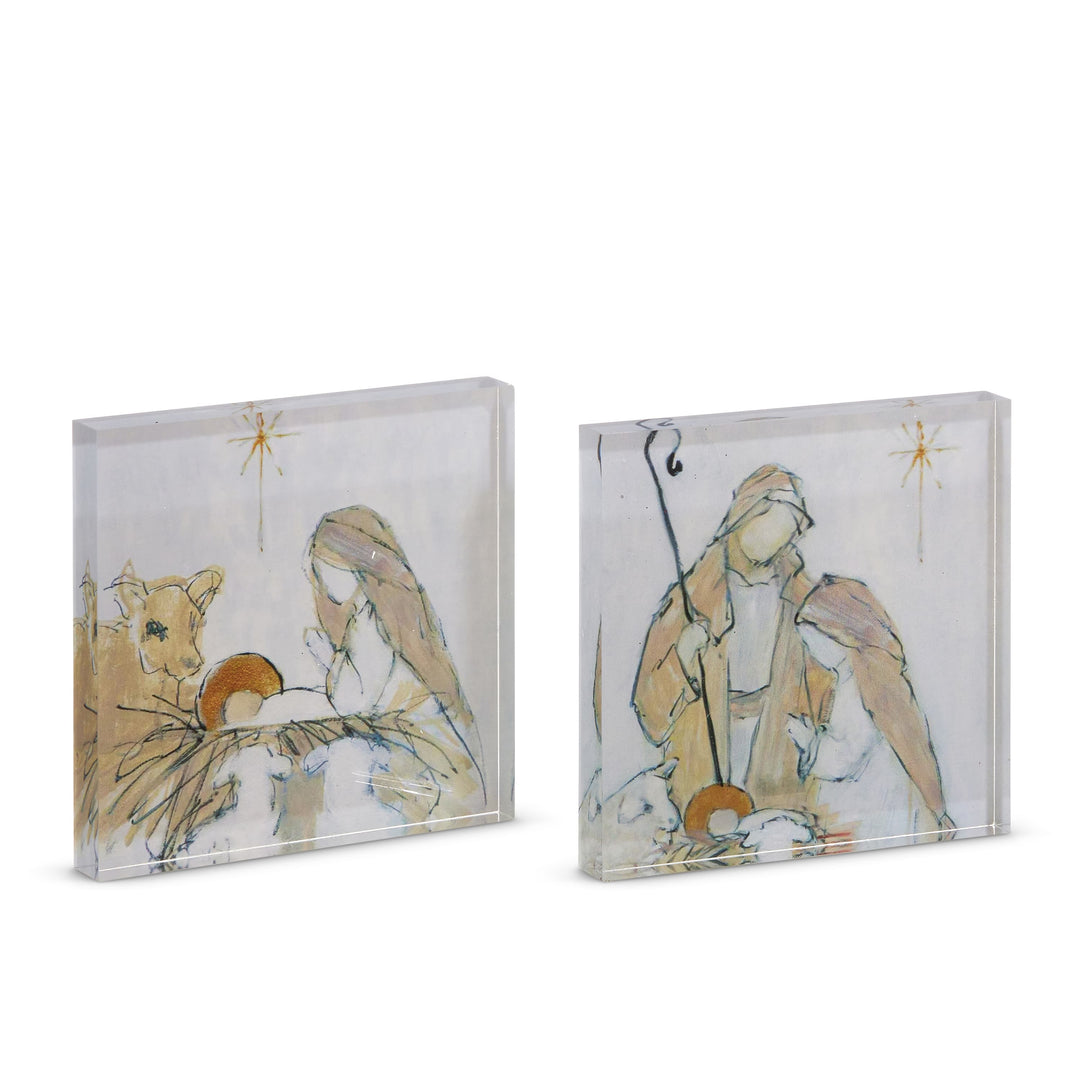 Raz Imports Inc Christmas Decor Glorify Him Nativity Acrylic Block – 6″