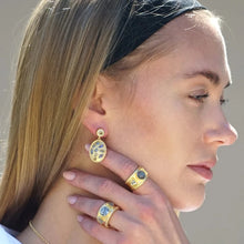 Load image into Gallery viewer, TAT2 Designs Jewelry - Rings Gold Band Labradorite Coin Tre Ring
