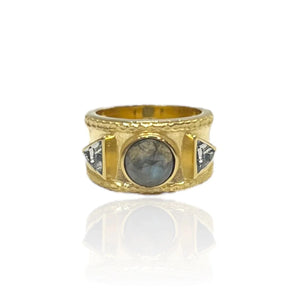 TAT2 Designs Jewelry - Rings Gold Band Labradorite Coin Tre Ring