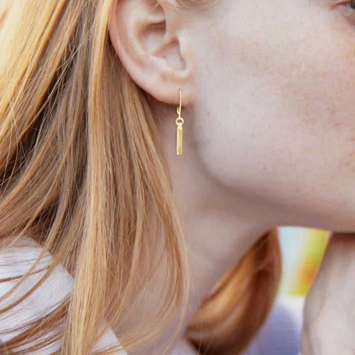 J &amp; I Jewelry Earrings Gold Bar Earrings