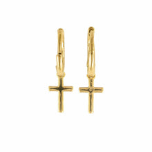 Load image into Gallery viewer, Demdaco Jewelry - Earrings Gold Cross Huggie Earring
