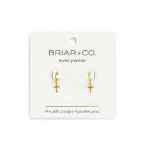 Demdaco Jewelry - Earrings Gold Cross Huggie Earring