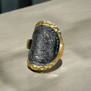 TAT2 Designs Jewelry - Rings Gold Maria Theresa Curved Coin Ring