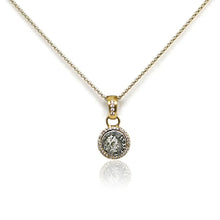 Load image into Gallery viewer, TAT2 Designs Jewelry - Necklaces Gold Pavia Coin &amp; Pave Frame Necklace
