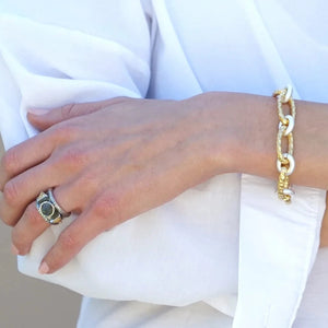 TAT2 Designs Jewelry - Bracelets Gold Two Tone Ravelle Hammered Chain Bracelet