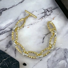 Load image into Gallery viewer, TAT2 Designs Jewelry - Bracelets Gold Two Tone Ravelle Hammered Chain Bracelet
