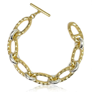 TAT2 Designs Jewelry - Bracelets Gold Two Tone Ravelle Hammered Chain Bracelet