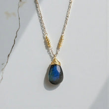 Load image into Gallery viewer, j and i jewelry Jewelry - Necklaces Golden Whispers Labradorite Pear Necklace
