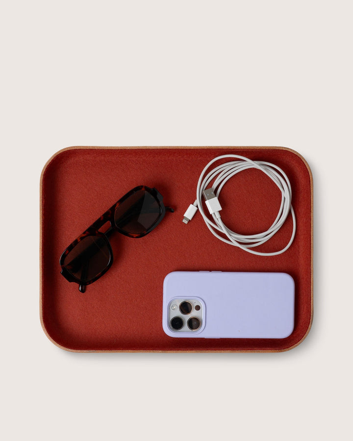 Graf Lantz Home Accents Auburn Graf Lantz Kawabon Large Leather &amp; Merino Wool Tray