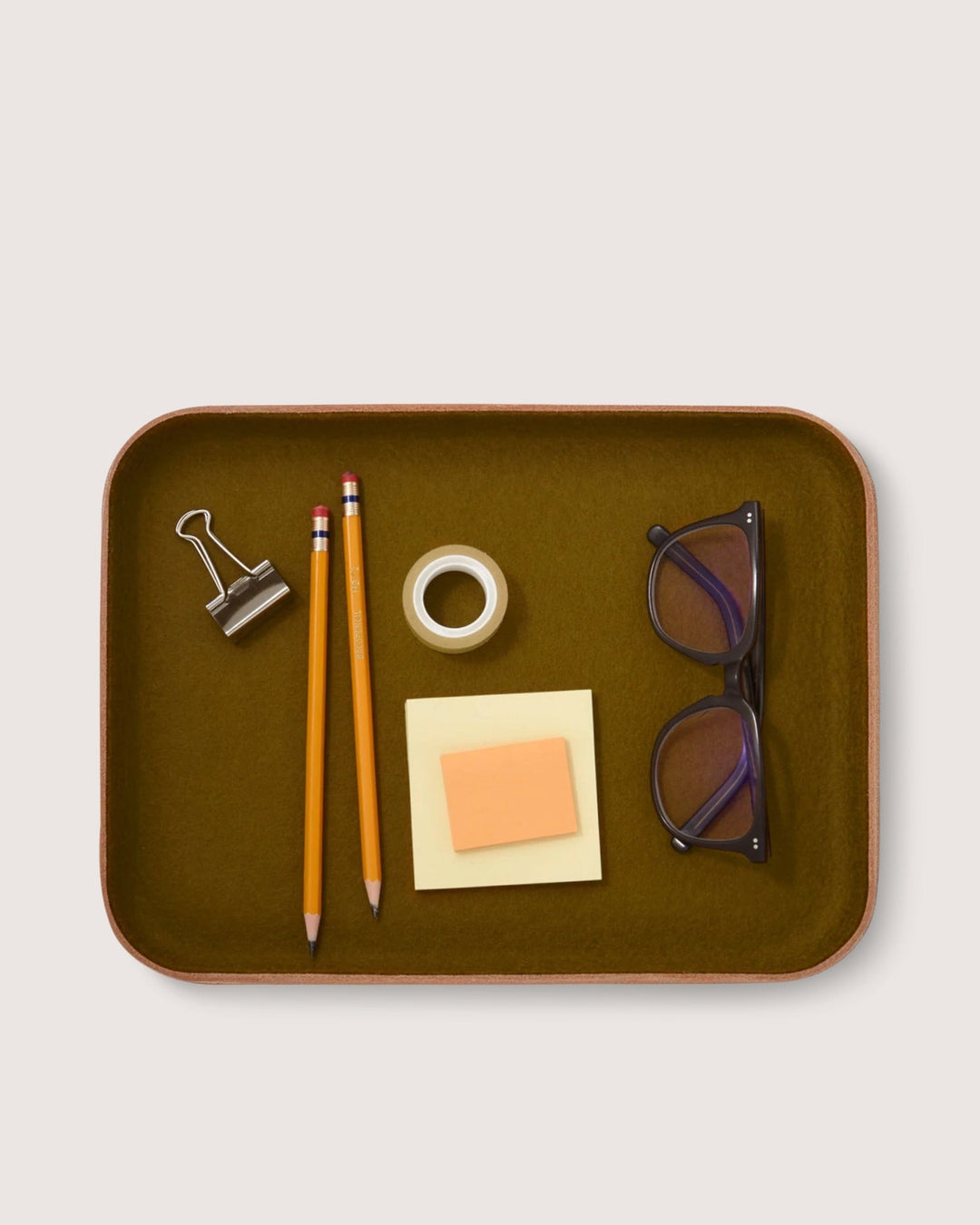 Graf Lantz Home Accents Golden Moss / Vachetta Graf Lantz Kawabon Large Leather &amp; Merino Wool Tray