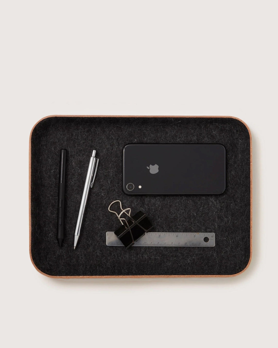 Graf Lantz Home Accents Heather Black / Vachetta Graf Lantz Kawabon Large Leather &amp; Merino Wool Tray