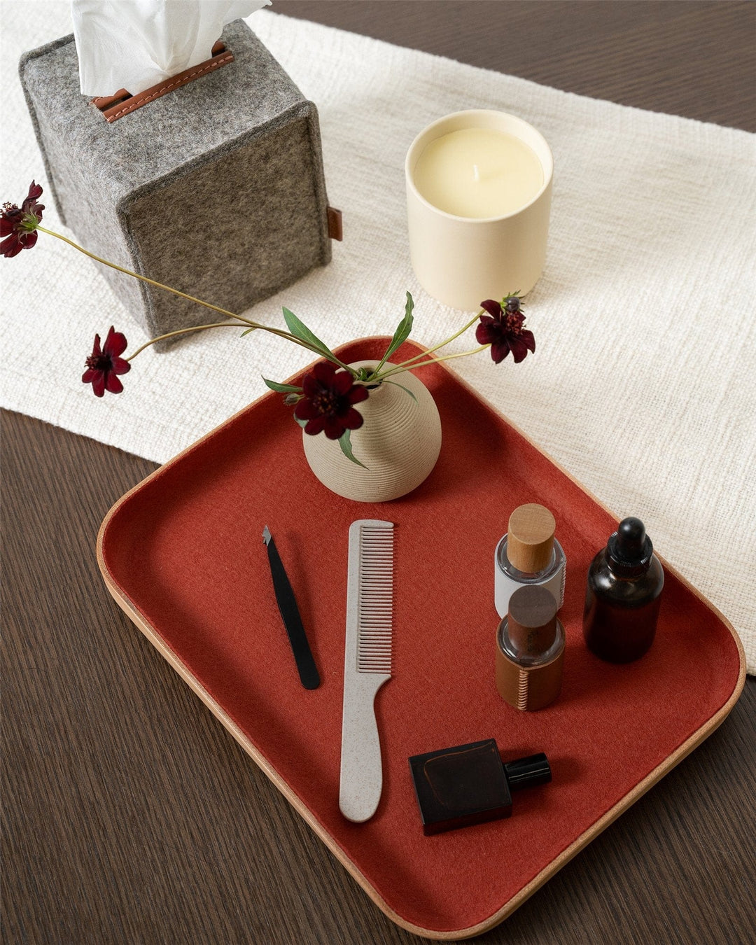 Graf Lantz Home Accents Graf Lantz Kawabon Large Leather &amp; Merino Wool Tray