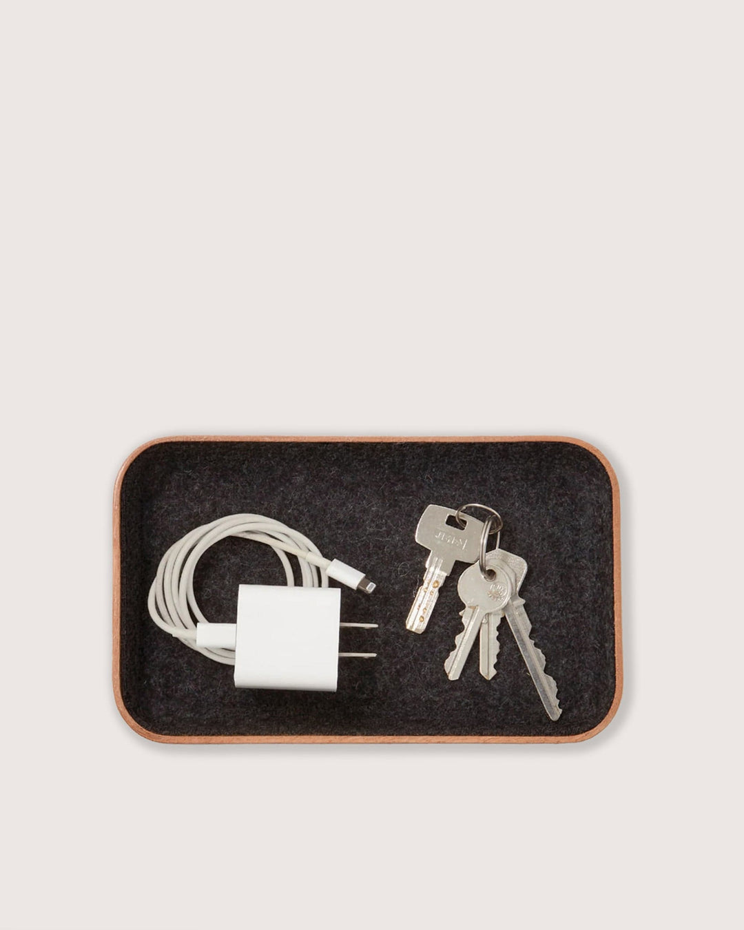 Graf Lantz Home Accents Heather Black / Vachetta Graf Lantz Kawabon Small Leather &amp; Merino Wool Tray