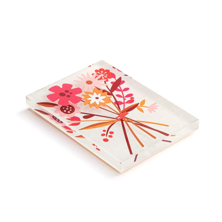 Demdaco Decor Grateful Together Tile Acrylic Wall Art, Spring Floral Art