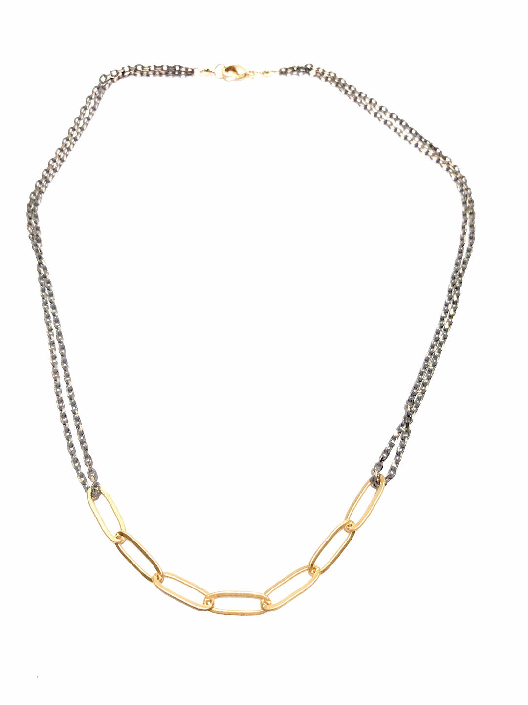 CV Designs Jewelry - Necklaces Gray and Gold Mixed Link Necklace