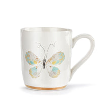 Load image into Gallery viewer, Demdaco Home Decor - Home Accent Green &amp; White Butterfly Mug w/Gold Trim
