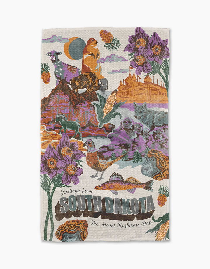 Geometry Home Decor - Linens - Geometry Kitchen Greetings from SD Tea Towel
