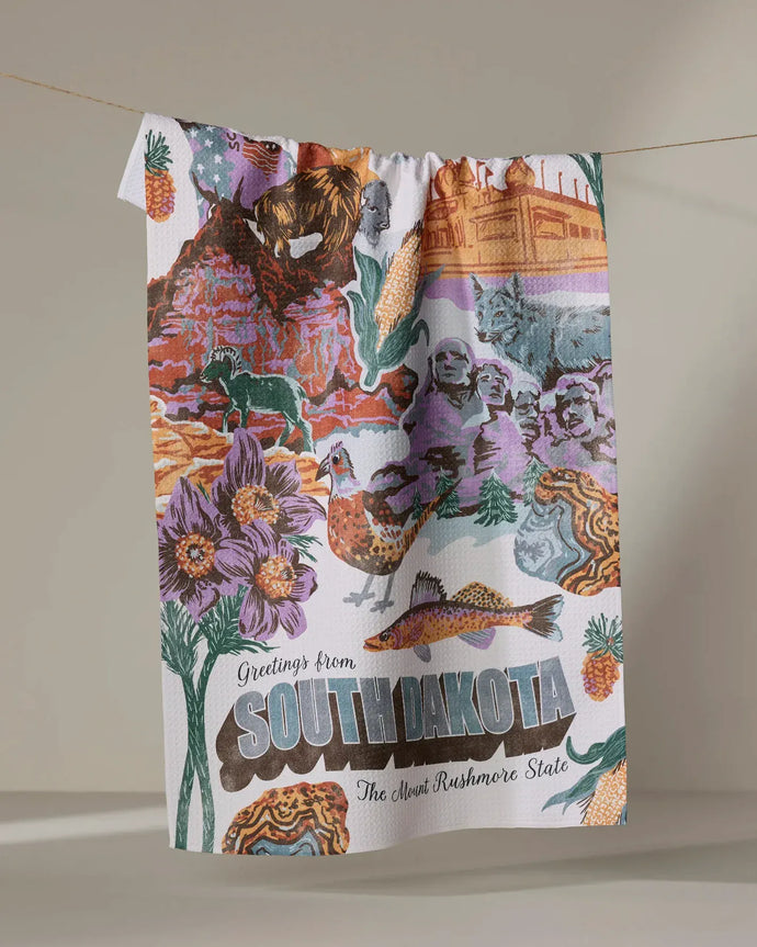 Geometry Home Decor - Linens - Geometry Kitchen Greetings from SD Tea Towel