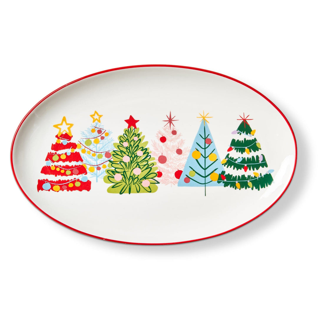 Tag True Living Serving Platters Groovy Trees Oval Platter