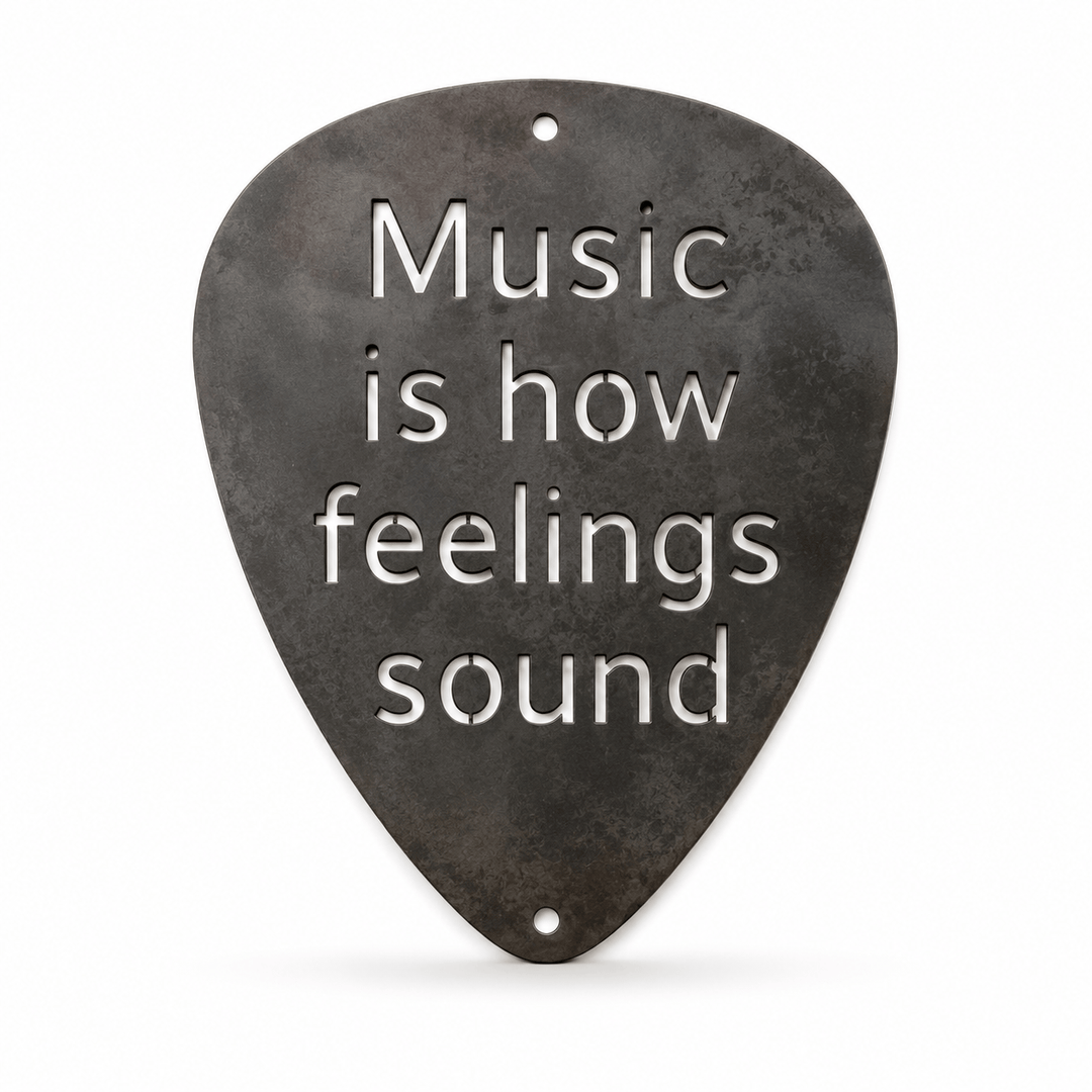 Prairie Dance Proudly Handmade in South Dakota, USA Raw Steel Guitar Pick Wall Art – Handmade Steel Music Decor | Prairie Dance