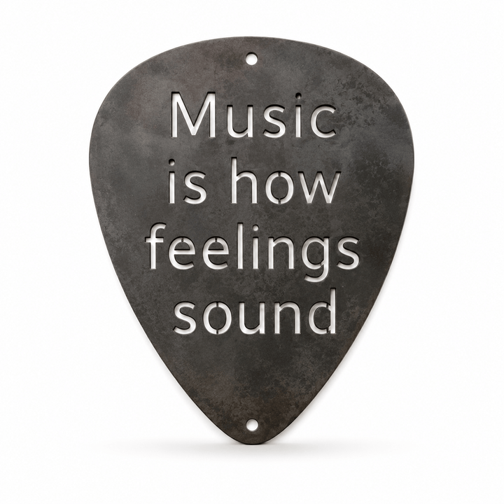 Prairie Dance Proudly Handmade in South Dakota, USA Raw Steel Guitar Pick Wall Art – Handmade Steel Music Decor | Prairie Dance