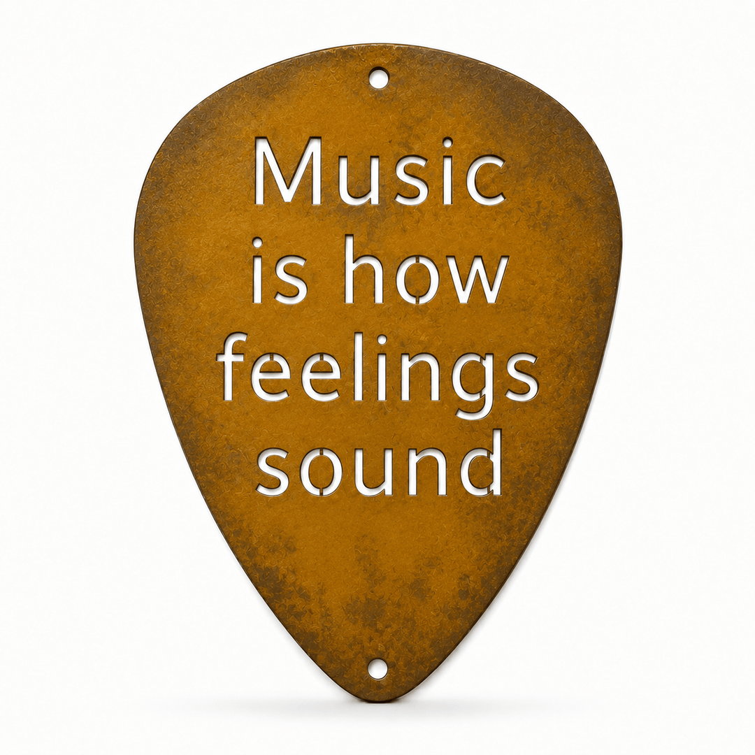 Prairie Dance Proudly Handmade in South Dakota, USA Rust Guitar Pick Wall Art, Metal Wall Decor