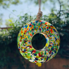 Load image into Gallery viewer, Apricot Mint Decor Handcrafted Art Glass Bird Feeder
